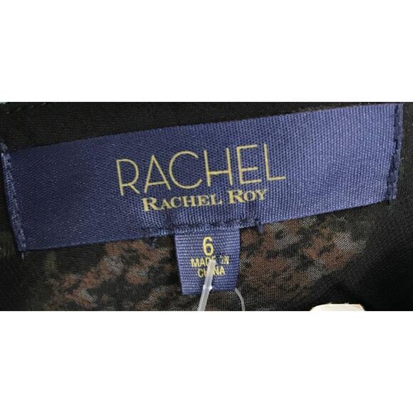 Rachel Roy Black Floral One-Shoulder Maxi Dress NWT Size 6 Wedding Guest - Picture 3 of 10